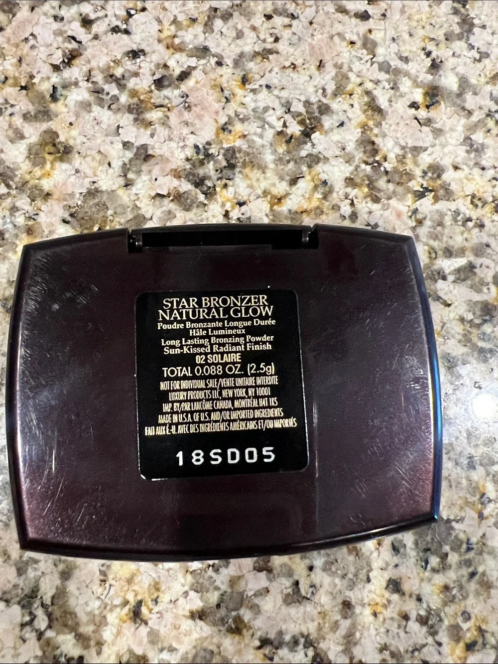 Lancome Compact Blush Case in Deep Brown with Gold Logo